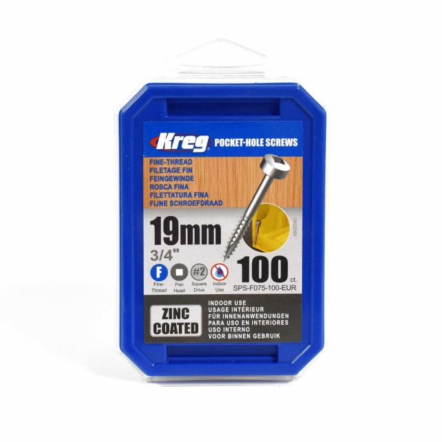 KREG KREG SPS-F075-100-INT 19mm Fine PH Screws 100pk