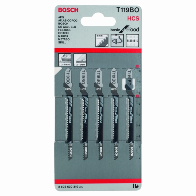 BOSCH BOSCH 2608630310 Jigsaw blade T 119 BO Basic for Wood 5 pack