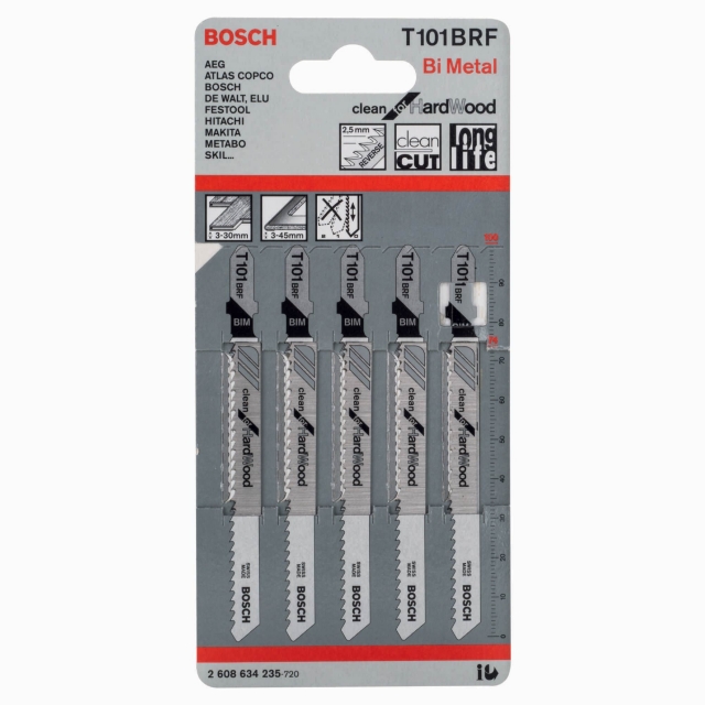 BOSCH BOSCH Jigsaw blade T 101 BRF Clean for Hard Wood 5 pack