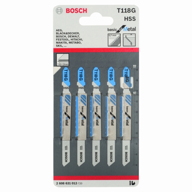 BOSCH BOSCH Jigsaw blade T 118 G Basic for Metal 5 pack