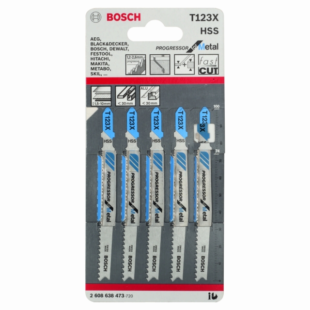 BOSCH BOSCH Jigsaw blade T 123 XF Progressor for Metal 5 pack