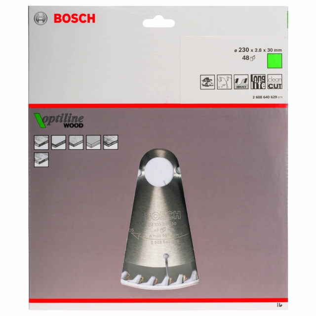 BOSCH BOSCH 230 x 30 x 2,8 mm, 48 Optiline Wood circular saw blade