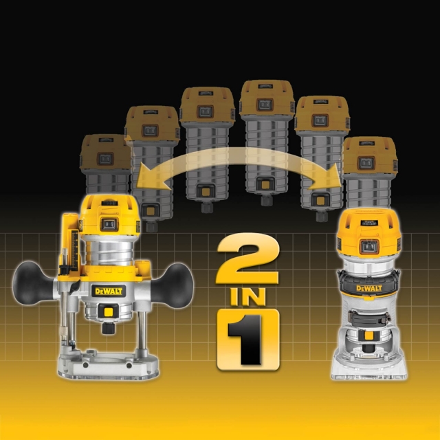 DEWALT DEWALT D26204K 240v 8mm Combination Plunge and Fixed Base Router