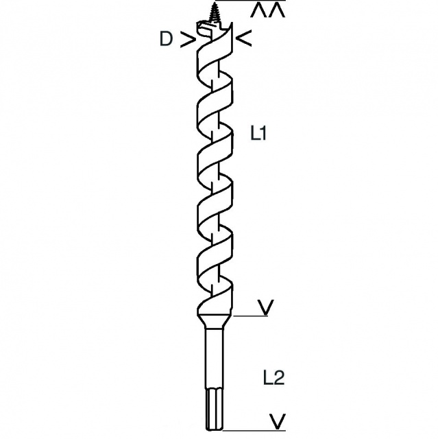 BOSCH BOSCH 25 x 170 x 235 mm, d 11,1 mm Wood auger bit, hexagon